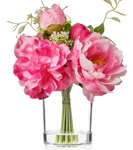 Flores Seda Bien Conocidas Florero, Ramos Flores Con Agua 0