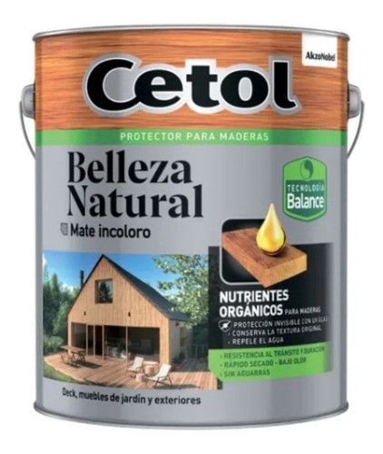 Cetol Belleza Natural Mate Incoloro 4lt Agua Multisuperficie 0