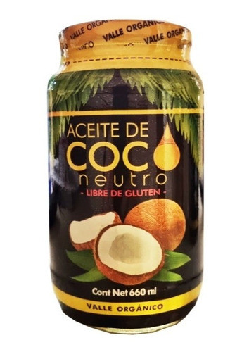Aceite De Coco Neutro Valle Organico X660 Ml Sin Tacc 0