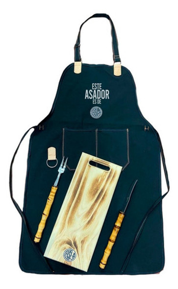 Set Asado Y Delantal Parrilero San Lorenzo Logo Casla 0