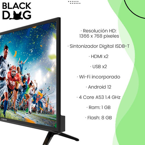 Smart Tv 32'' Enxuta Sint Digital Isdbt Android 7.0 + Auricu 1