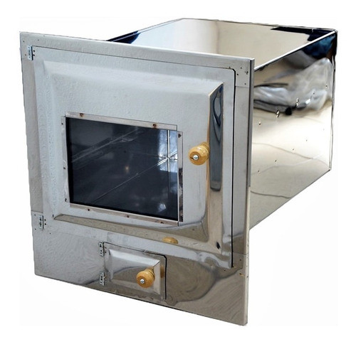 Forno Fogão A Lenha Inox Frente Vidro Com Cinzeiro 50x35x30 0