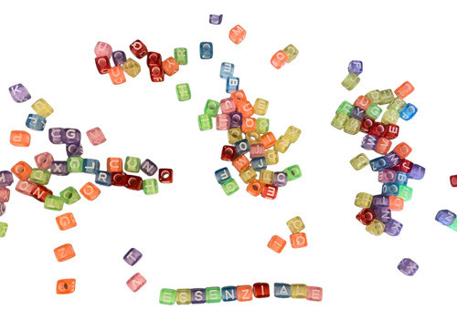 Cuentas De Letras De Colores Para Pulseras- 100 Unidades 1