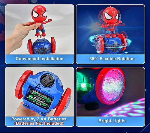 Hombre Araña Spiderman En Patineta Luz, Sonido Y Movimiento 1