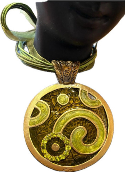 Luli Set Gargantilla Colgante Caravana Cristal Esmalte Verde 0