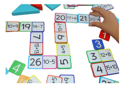 Dominó Matemático Sumas Y Restas De Madera Didáctico 31 Pz 0