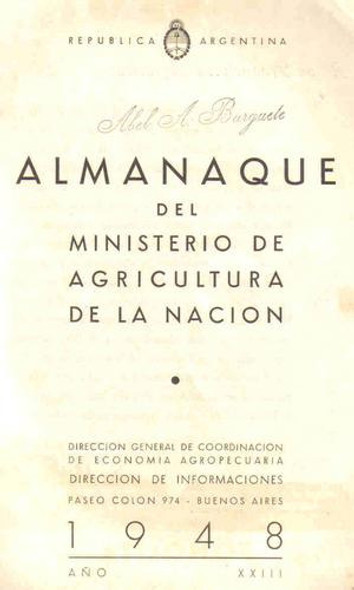 Almanaque 1948 - Ministerio De Agricultura 1