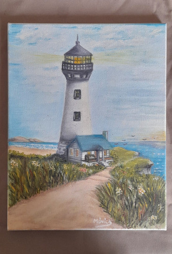 Luz Guía. Óleo Sobre Lienzo.  Paisaje Marino. 1
