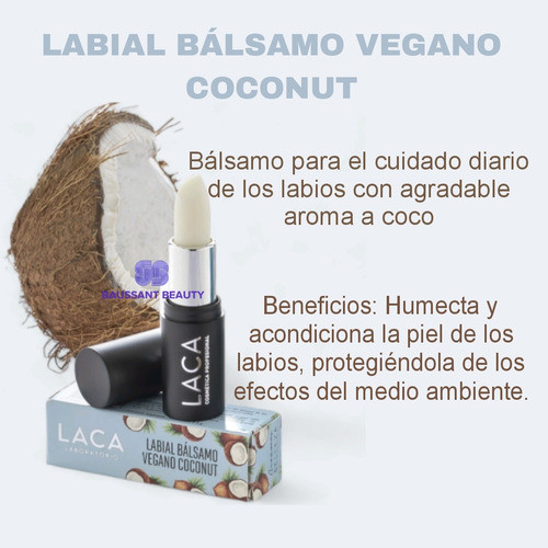 Labial Bálsamo Vegano Coconut Con Hialurónico Laca 1