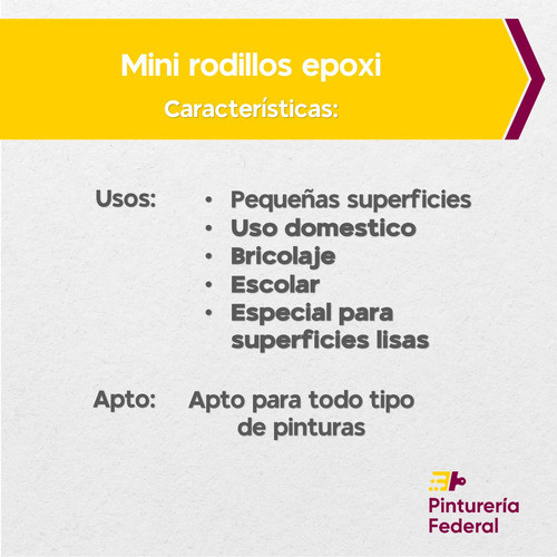 Pack Mini Rodillo Epoxi 11 Cm X 8 Unidades Matezz 1