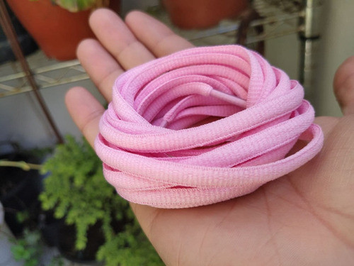 Par Cadarço Oval Tenis Dunk Yeezy 700 Rosa Bebê 140cm 1