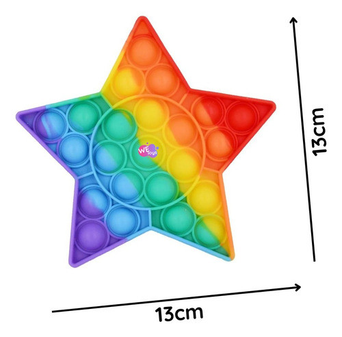 Pop It Estrella - Importado Multicolor Antiestrés Fidget 1