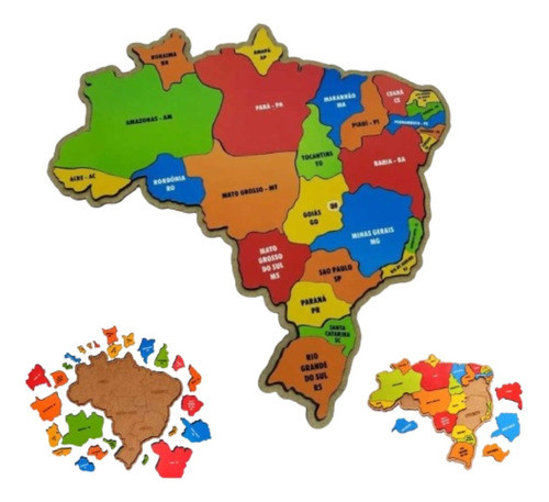 Mapa Brasil Educativo Quebra Cabeça Pedagógico Grand 50x53cm 0