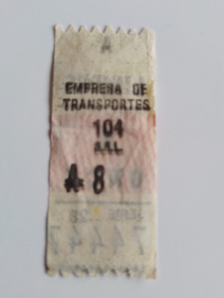 Boleto Colectivo Capicua 74447 Serie 28 Linea 104 1