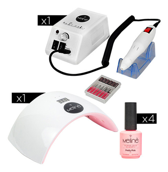 Kit 4x Esmaltes Semi + Cabina Nail Lamp + Torno Meliné 0