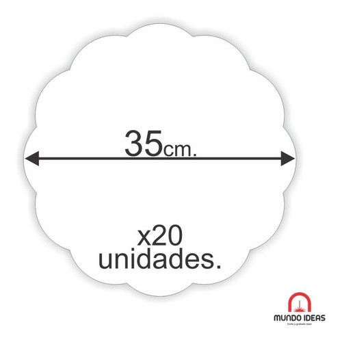20 Bases Para Torta Forma De Flor 35cm Bandeja Fibroblus 1