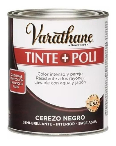 Tinte Y Poliuretano Varathane Cerezo Negro Madera 0.946 L 0