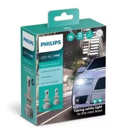 Kit X2 Philips Lamparas H4 Cree Led Ultinon Pro5000hl 1