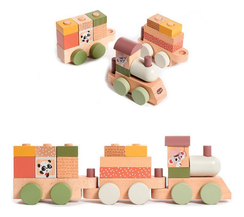 Trenzinho De Madeira Brinquedo De Encaixar Boho Tiny Love 0