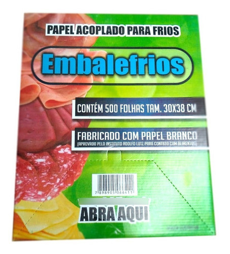 Papel Acoplado Para Frios Lanche 30x38 C/2500 Folhas Embalefrios 0