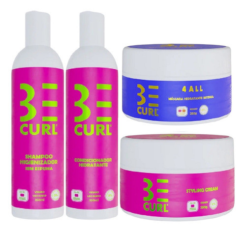 Kit Be Curl Tratamento Cabelos Cacheados E Ondulados (4 Iten 0