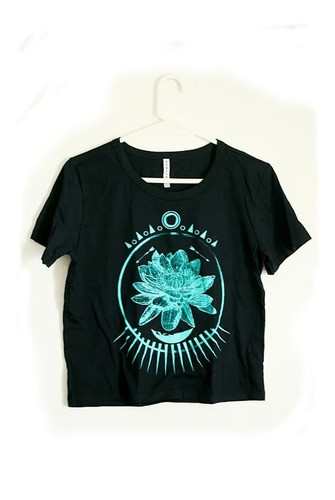 Remera Serigrafia Flor Negra 0