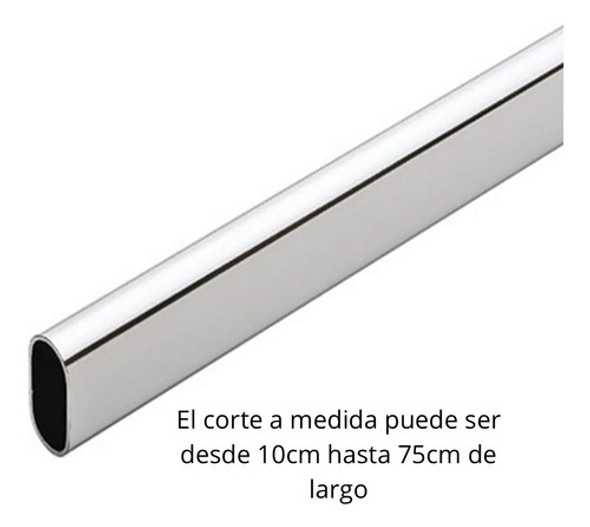 Caño Oval Cromado Hasta 75cm + 2 Soportes Centrales 1