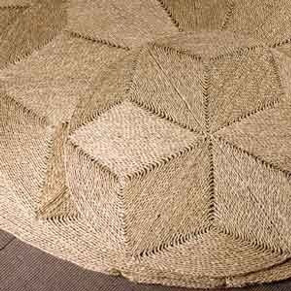 Alfombra Redonda Rice Yute Vietnam 1,20mtrs. De Diametro 1