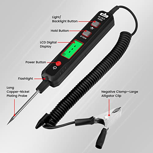 Lápiz Comprobador Voltaje Coche 08v-100v Dc Comprobador Volt 1