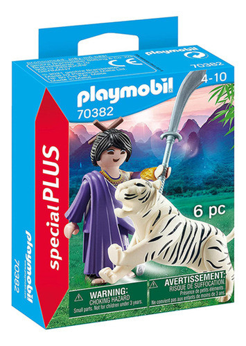 Playmobil Luchadora Asiática Con Tigre Blanco 70381 0