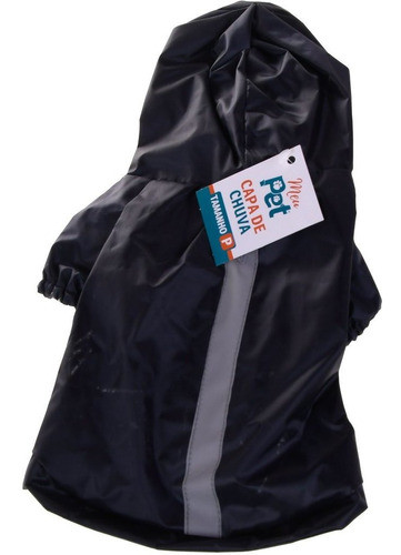 Capa De Chuva Pet Cachorro Pequeno Porte Meu Pet Preto - M 1