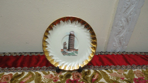 Plato Italiano Antiguo Porcelana Torre De Pisa Decorar Vealo 0