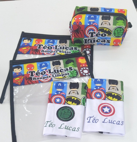 Saquinho Para Roupa 3 + 1 Necessaire + 2 Toalhinhas Class 1