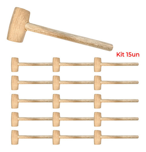 Kit 15 Martelo Madeira P/ Bater Pneu Caminhão Ônibus Carreta 1