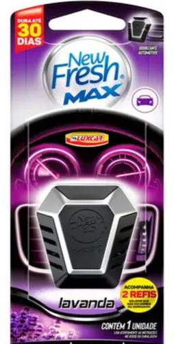 3 Auto Odorizador Luxcar New Fresh Max Lavanda 5ml 0