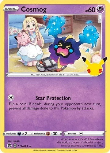 Cartas Pokemon Tcg Celebration Cosmog 13/25 Holo 0
