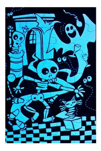 Rompecabezas Puzzle Flúo Brilla Oscuridad 24p Fantasma 1