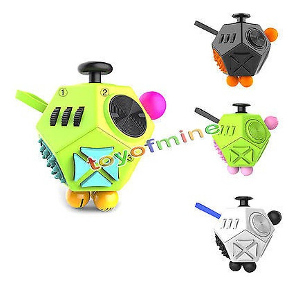 ¿12-lado Fidget Cubo Juguete Ansiedad Estrés Atención Alivio 1