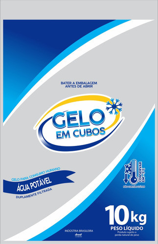Saco Plástico Embalagem Gelo Cubo 10kg Sem Alça Com 100 Un 0