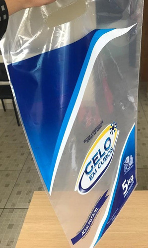 Saco Plástico Embalagem Gelo Cubo 10kg Sem Alça Com 100 Un 1