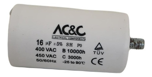 Capacitor De Marcha Aire Acondicionado 16 Mf 450v 50/60hz 0