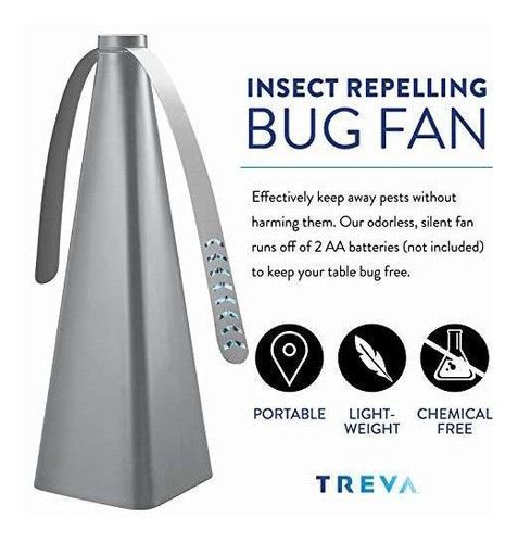 Ventilador De Mesa Treva Repelente Para Moscas - Plateado 1