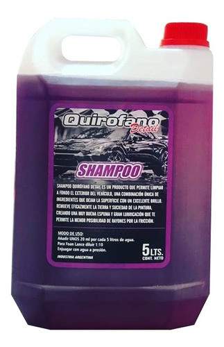 Shampoo Quirofano Detail Ph Neutro 5 Litros Alto Rendimiento 1