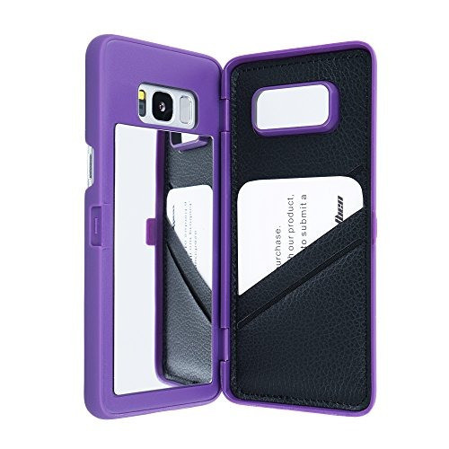Galaxy S8 Case, Wetben Escondido Back Espejo Cartera Con Fun 0