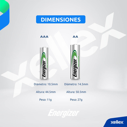4 X Pilas Recargables Aa Energizer Nimh 2000 Mah San Martin 1