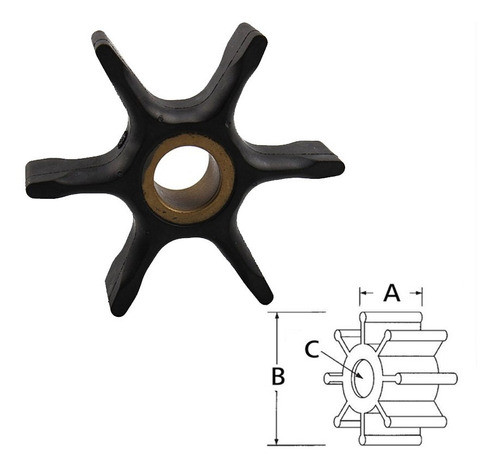 Rotor De Bomba De Agua Omc 85-300hp V4-v6 Motor Náutico 0