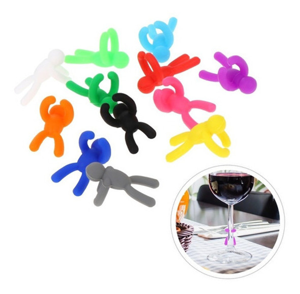 Kit Com 12 Marcadores Para Copos E Taças De Silicone 0
