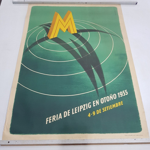 Antiguo Afiche Alemania Feria Leipzig 1955 Otoño Mag 61375 0
