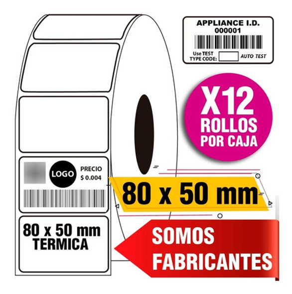 Etiquetas Mercado Full 80 X 50 Mm - Zd220 - Zd420 X12 Rollos 1