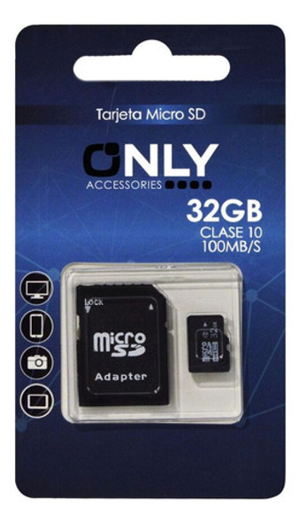 Pack De 2 Tarjetas Memoria Micro Sd Only 32gb+adaptador 1